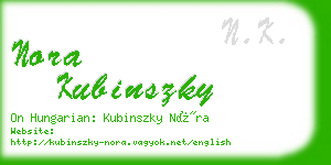 nora kubinszky business card